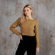 Кроп-джемпер жіночий в'язаний Ассоль Art Knit карамель