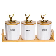 Набір банок для зберігання на підставці 3х400 мл Yiwu SCT-650