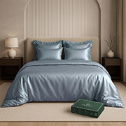 Комплект постільної білизни Aura ліоцелл Pagoti сіро-блакитний