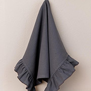 Рушник кухонний Каберне графіт Прованс з рюшами та з петелькою