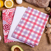 Набір із 3 вафельних кухонних рушників 614 Poppy field Mirson