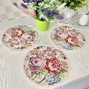 Серветка гобеленова кругла 25 см LiMaSo Round1186M-25D