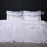 Постільна білизна Imperial Tencel 01 White MirSon з вишивкою