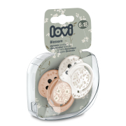 LOVI Пустушка силіконова динамічна 6-18 м-ців 2 шт. Blossom - бежева