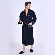 Набір чоловічий Nusa NS-1455 Lacivert халат і капці