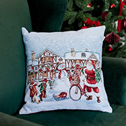 Декоративна гобеленова новорічна наволочка Carousel Святкування Прованс