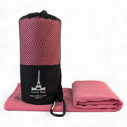 Рушник спортивний дорожній мікрофібра Love You рожевий