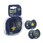 LOVI Пустушка силіконова динамічна 0-3 м-ців 2 шт. Stardust - синя синій