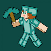 Картина за номерами 25х25 см Майнкрафт Алекс в алмазній броні кольорове полотно Santi 955027