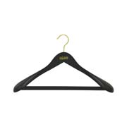 Плічики для важкого одягу з гумовою стрічкою на перекладині 43,0х6,5 см Viland FS24600/B чорна