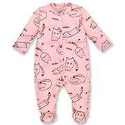 Комбінезон-чоловічок для дівчинки 1533253клп інтерлок Татошка рожевий з принтом