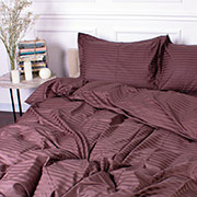 Постільна білизна 30-0006 Dark Brown сатин-страйп MirSon