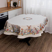 Скатертина овальна великодня гобеленова Суцвіття Прованс