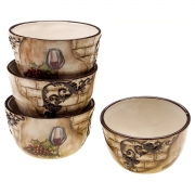 Набор пиал 13 см 4 предмета Тосканский натюрморт Certified International 43245-set бежевый