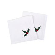 Набір столових серветок Christmas Berry Lotus Home з вишивкою ручної роботи