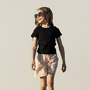 Футболка для дівчинки ФБ992 трикотаж-рубчик Бембі Y00-чорний