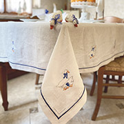 Скатертина лляна з вишивкою Гуси GU01 LiMaSo