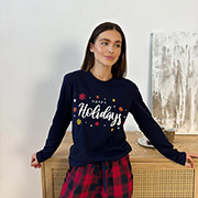 Лонгслів жіночий Happy Holidays LW21 Cosy синій
