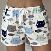 Шорти піжамні жіночі Котики Рибки Cosy молочні