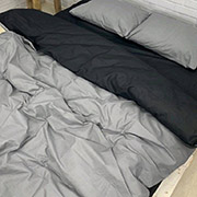 Постільна білизна Сіро-чорна 101911 бязь-люкс Selena простирадло на гумці