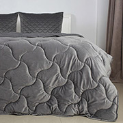 Ковдра зимова антиалергенна Velour ТЕП темно-сіра