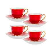 Набір кавовий порцеляновий 8 предметів 90 мл червоний Lefard 922-024