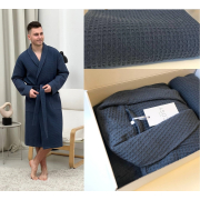 Подарунковий набір для чоловіків Сапфір 920Cb511 халат з рушником Cosy синій