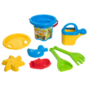 Набор для песка "Цветочек" 8 эл. с лейкой. розовый