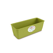 Вазон пластиковый прямоугольный 5,3л Natural 40х16х13 см с автополивом Stefanplast 73742 фисташковый