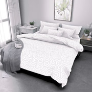 Постільна білизна бязь люкс Абстракція біла Selena 100930