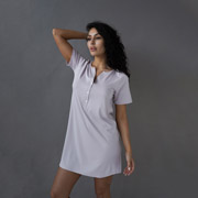 Нічна сорочка для вагітних і годуючих мам Lazy Мамин Дім 24190 Пудровий