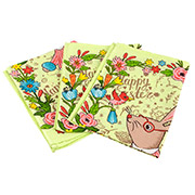 Набір із 3 кухонних вафельних рушників Великодній зайчик Руно салатовий