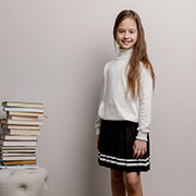 Спідниця-плісе Art Knit чорна зі смужками