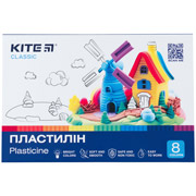 Пластилин восковой 8 цветов 160 г Classic Kite K-082