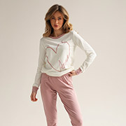 Піжама жіноча Amour 24016 лонгслів і штани German Volf рожевий