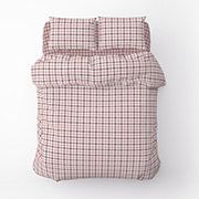 Постільна білизна Клітинка фланель Home Line сіро-рожевий