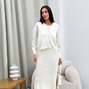 Кардиган в'язаний жіночий Grace Art Knit молочний