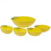 Набір із салатника та піал з меламіну 5 предметів Аромат лимона Certified International 32766 жовтий
