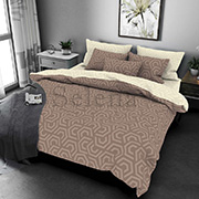 Постельное белье бязь люкс Абстракция ванильно-коричневая Selena 100952