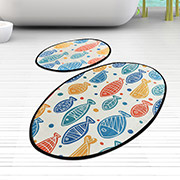 Набір килимків для ванної кімнати Fish colorful Djt Chilai Home