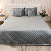 Покривало декоративне двостороннє Velour Dark grey Ромб Руно