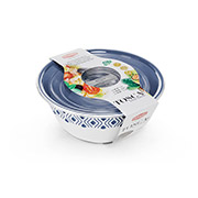 Набір із 3 пластикових мисок із кришками Tosca Stefanplast 55201 біло-сині