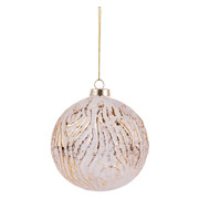 Куля новорічна 10 см Novogod'ko 973862 біла матова орнамент