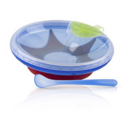 Термотарелка з ложкою і кришкою Nuby 5342