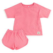Костюм для дівчинки КС818 футболка і шорти Бембі трикотаж-вафелька 300-рожевий