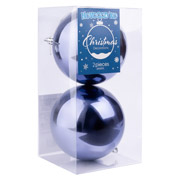 Набір ялинкових кульок 2 шт 12 см Novogod'ko 974431 глянець