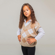 Жилетка в'язана дитяча Ромб Art Knit бежева