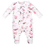 Комбінезон-чоловічок для дівчинки 1502253кбм футер Татошка білий з принтом