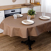 Скатертина овальна бавовняна Кориця Прованс коричнева
