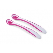 Набір ложечок з термоиндикатором Nuvita Easy Eating 6м + рожевий NV8485Pink